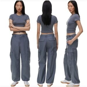 Aritzia TNA Cargo Pants Womens 2 Blue Surplus Division Utility Baggy